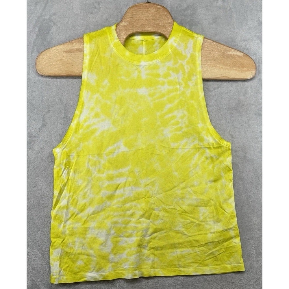 Lululemon Yellow White All Yours Tank Top Tie Dye Women's‎ 19x27